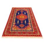 Tapis Persan en Laine Fait Main avec Design Médaillon 2,5 Mètres Rouge