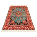 Tapis Persan en Laine Fait Main Bleu
