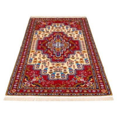 Tapis Persan en Laine Fait Main avec Design Médaillon Modèle Or