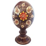 Œuf d’autruche décoratif persan peint à la main – Boteh (Paisley)