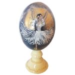 Œuf d’autruche décoratif persan peint à la main – Danseuse
