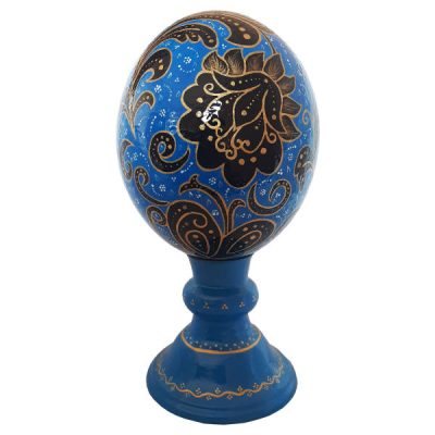 Œuf d’autruche décoratif persan peint à la main – Fleur