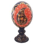 Œuf d’autruche décoratif persan peint à la main – Rouge