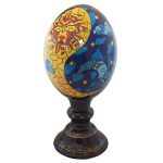 Œuf d’autruche décoratif persan peint à la main – Lune