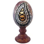 Œuf d’autruche décoratif persan peint à la main – Violet
