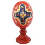 Œuf d’autruche décoratif persan peint à la main – Rouge