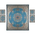 Parure de lit persane – Style oriental, taille double, tissu Termeh – Blue Taban