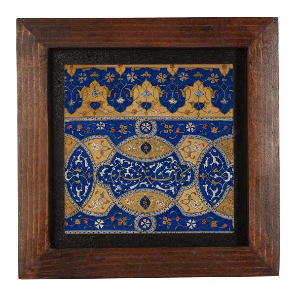 Carreau persan décoratif encadré – Couleur bleue