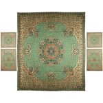 Parure de lit persane – Style oriental, taille double, tissu Termeh – Green Negin