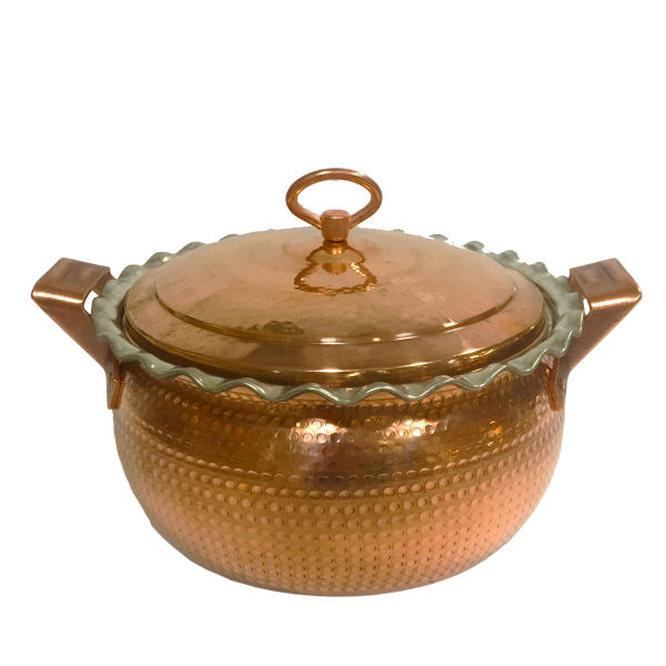 Marmite en cuivre persan - Style de cuisson martelé traditionnel Nava