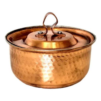 Marmite persane en cuivre – Style de cuisson traditionnel martelé Saman