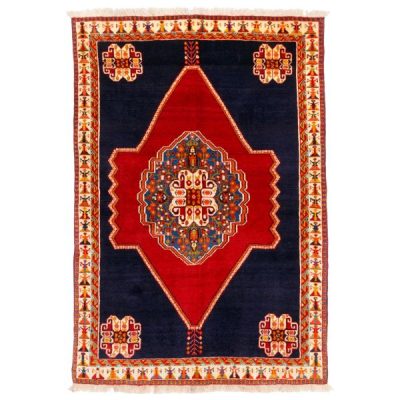Tapis Persan Fait Main Médaillon Shiraz Rokh