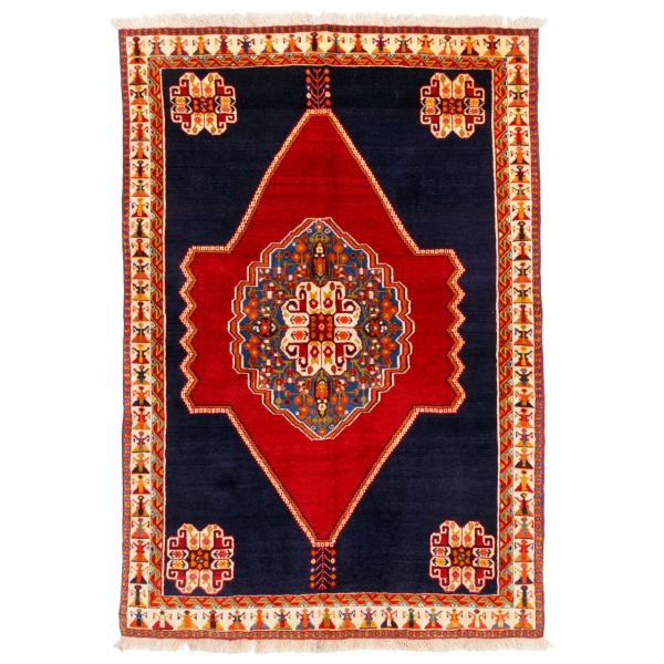 Tapis Persan Fait Main Médaillon Shiraz Rokh