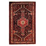 Tapis Persan Fait Main Médaillon Intriqué en Laine Noir Lajack