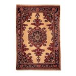 Tapis Persan Fait Main Médaillon Intriqué en Laine Crème Lajack