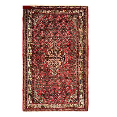 Tapis Persan Fait Main Médaillon Intriqué en Laine Rouge Toranj