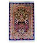 Tapis en soie persan noué à la main modèle Derakhti Qom