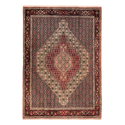 Tapis Persan Fait Main Médaillon Intriqué en Laine Marron