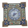 Horloge murale en bois persane artisanale - Art du marqueterie Khatam, Oiseaux II