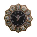 Horloge murale en bois persane artisanale – Art du marqueterie Khatam, Golban
