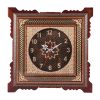 Horloge murale en bois persane artisanale - Art du marqueterie Khatam, Hivana