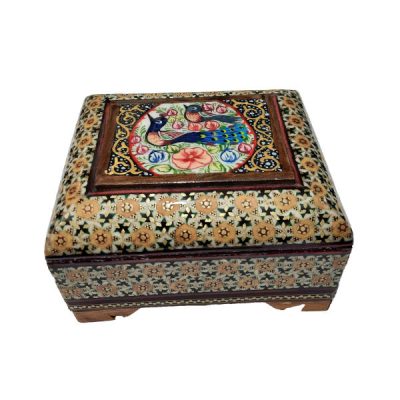 Boîte à bijoux en bois artisanale avec design persan Khatam – Kabiri