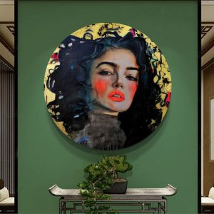 Affiche murale en bois persane – Fille persane