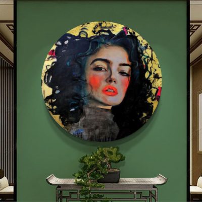 Affiche murale en bois persane – Fille persane