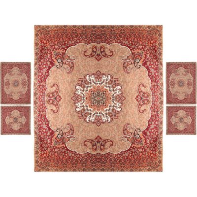Parure de lit persane – Style oriental, taille double, tissu Termeh – Pink Laya