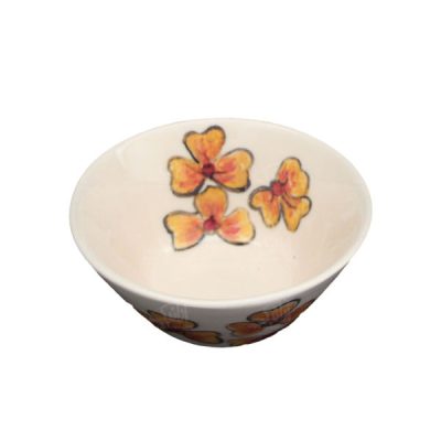 Bol décoratif en céramique fait main modèle Orange Flower