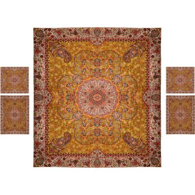 Parure de lit persane – Style oriental, taille double, tissu Termeh – Kebria
