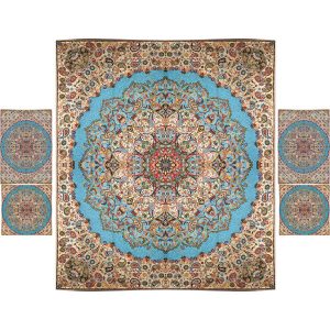 Parure de lit persane – Style oriental, taille double, tissu Termeh – Nina