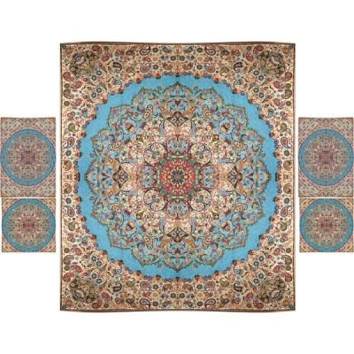Parure de lit persane – Style oriental, taille double, tissu Termeh – Nina