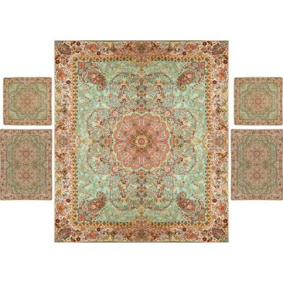 Parure de lit persane – Style oriental, taille double, tissu Termeh – Noyan