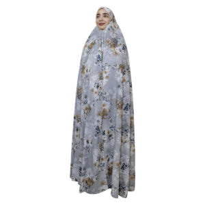 Tchador Culturel Iranien pour Femmes – Coloré, Idéal pour un Usage Quotidien et Namaz, Fleurs Blanches