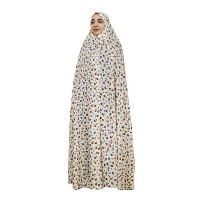 Tchador Culturel Iranien pour Femmes – Coloré, Idéal pour un Usage Quotidien et Namaz, Fleurs Orange