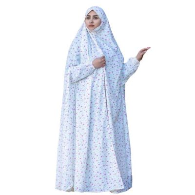 Tchador Islamique de Namaz avec Manches pour Femmes Idéal pour la Prière – Fleurs Violettes