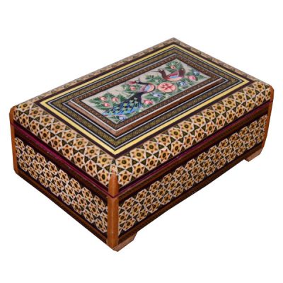 Boîte à bijoux en bois artisanale avec design persan Khatam – Ferdos