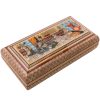 Boîte à bijoux en bois artisanale avec design persan Khatam - Mahtan