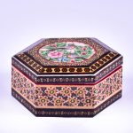 Boîte à bijoux en bois artisanale avec design persan Khatam – Arad