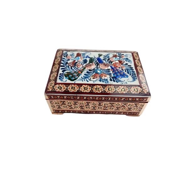 Boîte à bijoux en bois artisanale avec design persan Khatam - Ghasemi