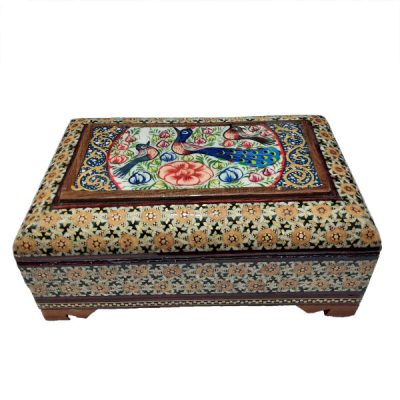 Boîte à bijoux en bois artisanale avec design persan Khatam – Karimi