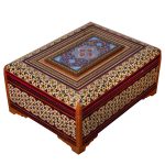 Boîte à bijoux en bois artisanale avec design persan Khatam – Mahour