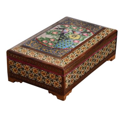 Boîte à bijoux en bois artisanale avec design persan Khatam – Pardis