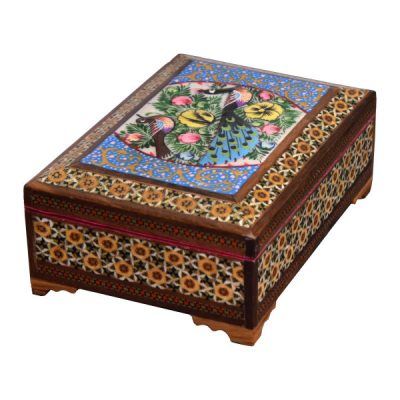 Boîte à bijoux en bois artisanale avec design persan Khatam – Pardisan