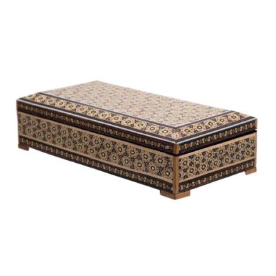 Handcrafted Wooden Jewelry Box with Persian Khatam Design – Rasta