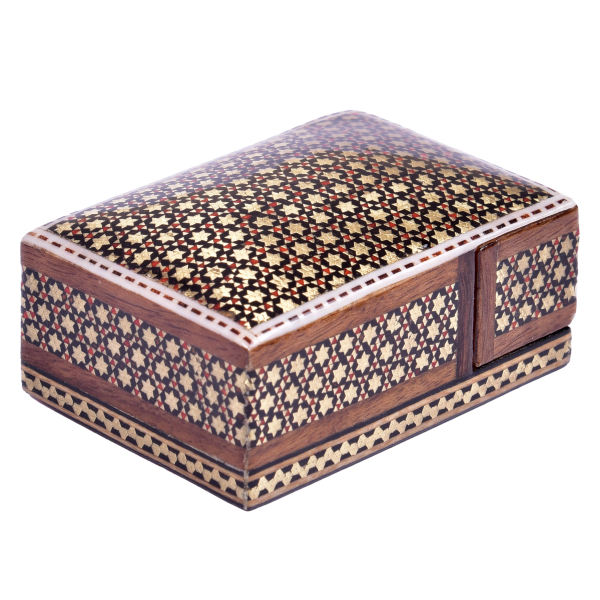 Handcrafted Wooden Jewelry Box with Persian Khatam Design - Setareh
