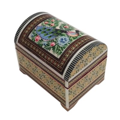 Boîte à bijoux en bois artisanale avec design persan Khatam – Tavoos