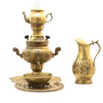 Samovar en laiton persan, théière décorative à charbon, motifs floraux 2 litres
