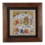 Carreau persan décoratif encadré – Motif inspiré de Shahnameh : Amiran